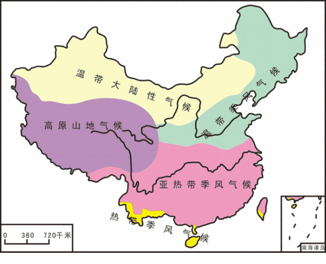 中国气候图简图图片