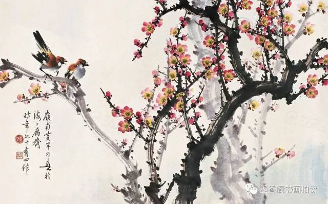 红梅迎春”— 岭南名家黄幻吾梅花作品欣赏_搜狐网