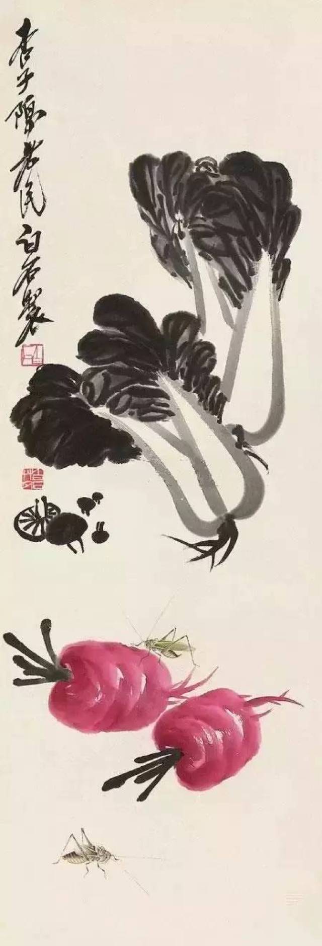 齊白石 果蔬手卷 齐白石那些写意瓜果豆谷，令人魂归田园-木直艺术中心