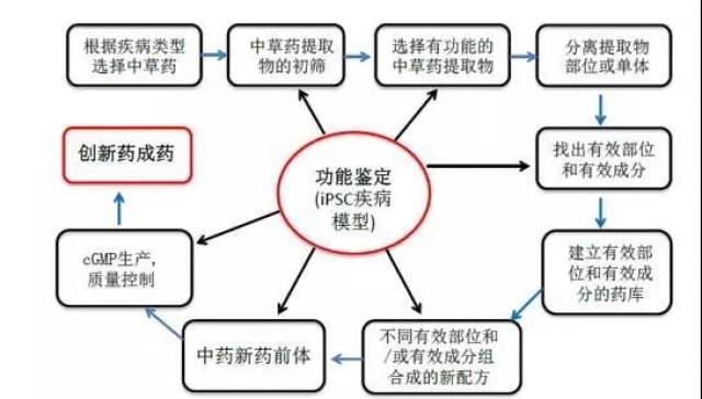 下图是ipscs疾病模型在中药创新药开发中的应用流程图,请诸君点评.