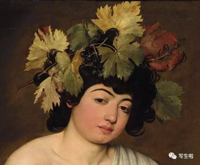 《微醺的酒神巴克斯》据说是画家卡拉瓦乔的一幅自画像.