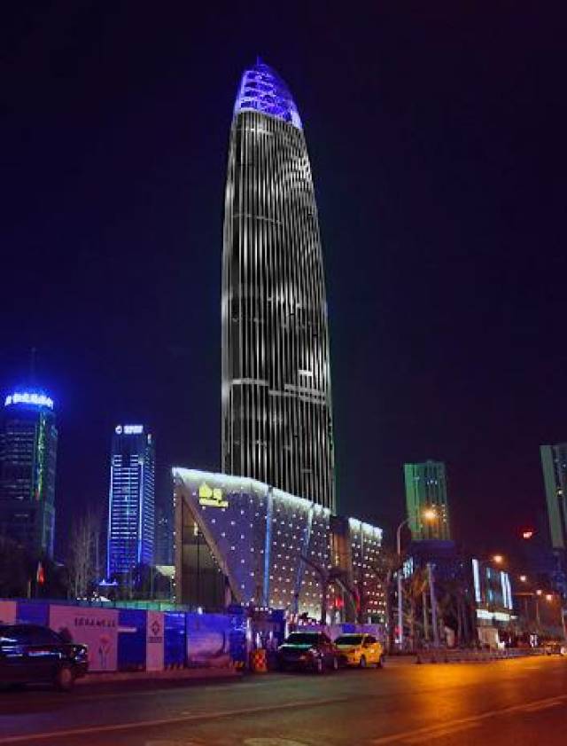 宝剑出鞘济南绿地普利中心夜景照明工程欣赏及详解