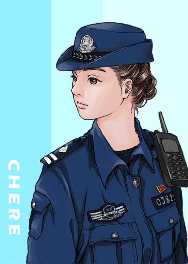 女警察照片卡通图片