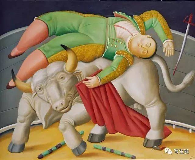 費爾南多·博特羅(fernando botero)《角傷》(la cornada) 布面油畫