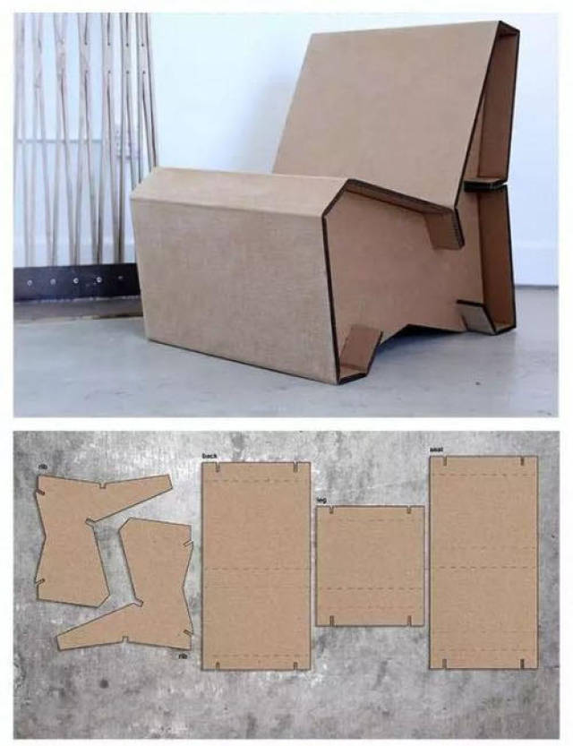 瓦楞纸做椅子手工图解图片