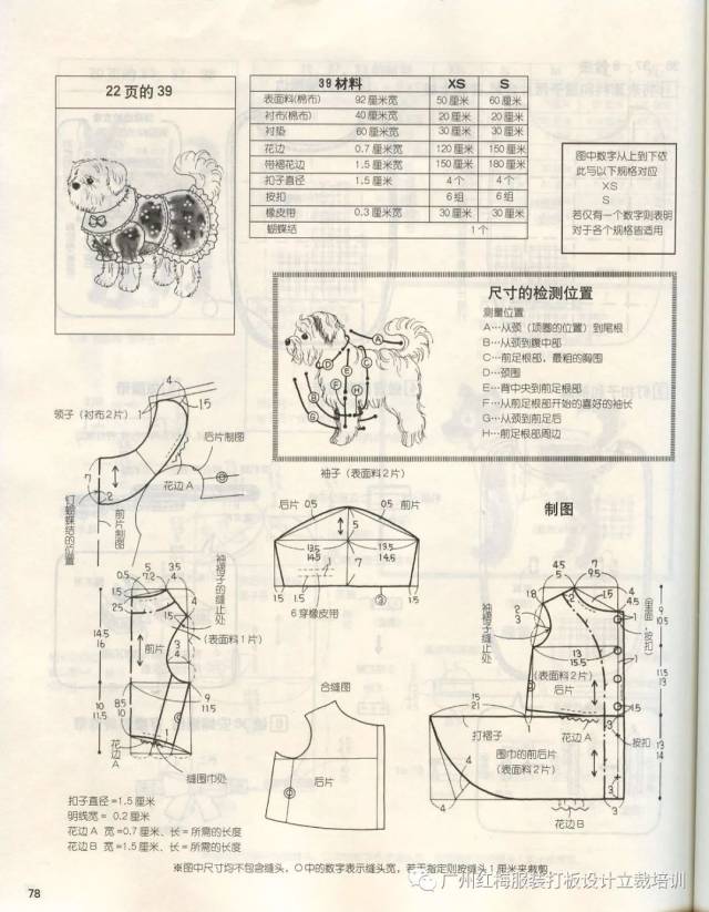 狗狗裙子裁剪图 纸样图片