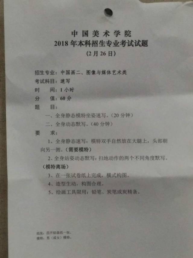 中國美術學院2018年美術校考 | 設計,景觀與環藝,建築,造型和圖媒體