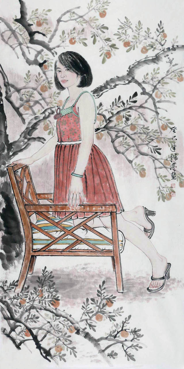 张亮国画人物带领我们回味青春