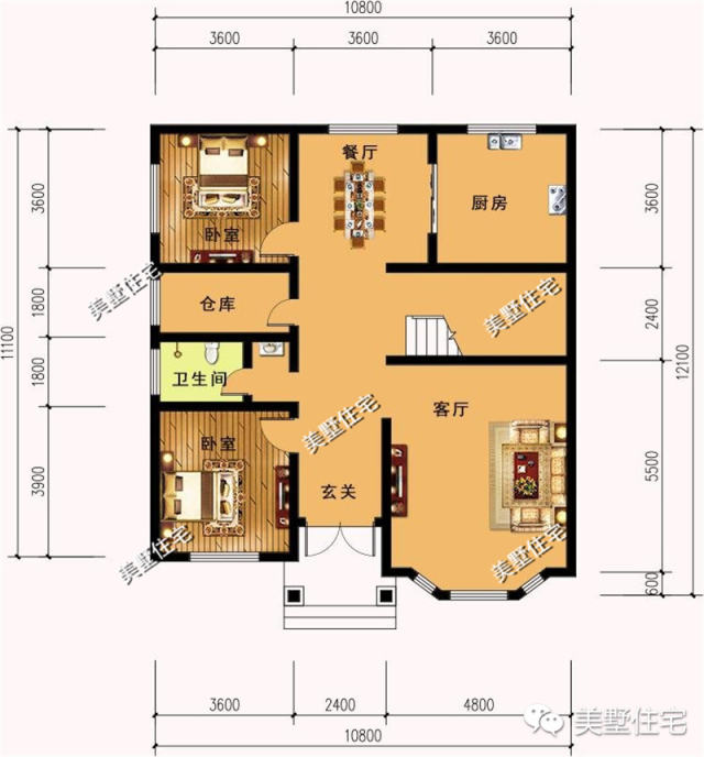 两层别墅户型图20万图片