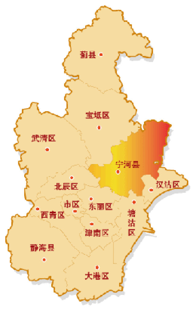 从几张地图看宁河的面积和区位发展,最后一张图
