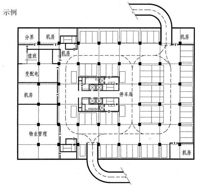 地下车库平面图画法图片