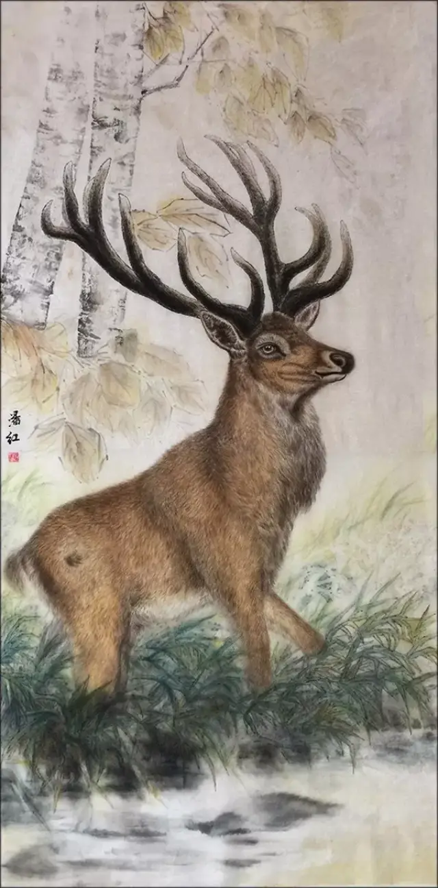 著名青年鹿画家潘红——笔法清俊涓秀 栩栩如生