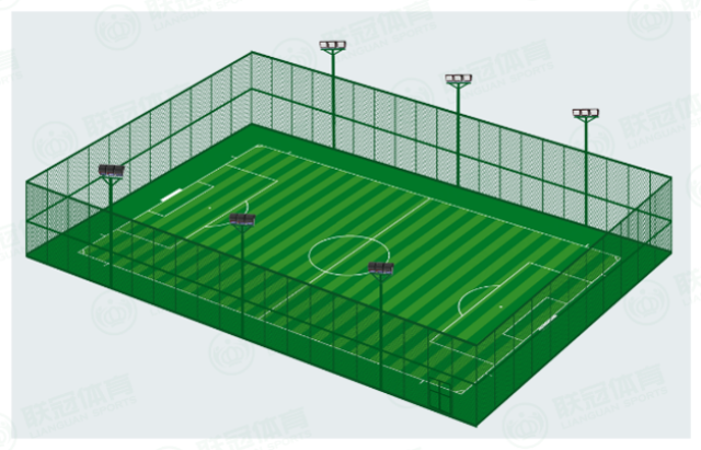 足球場 圍網規格及施工工藝 足球場周邊安裝環保型足球場圍網,作用是