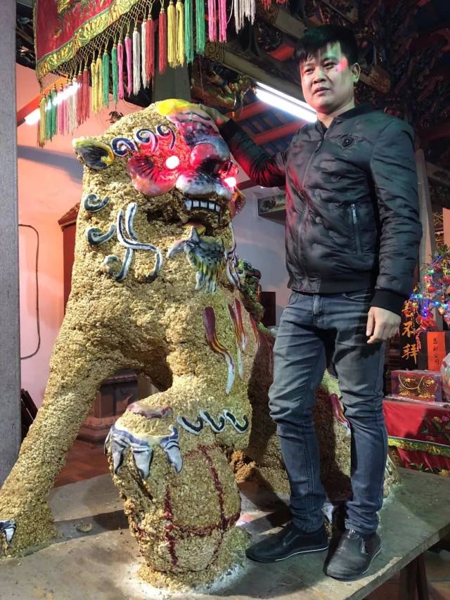 揭阳最大最有特色糖狮亮相陇埔村!