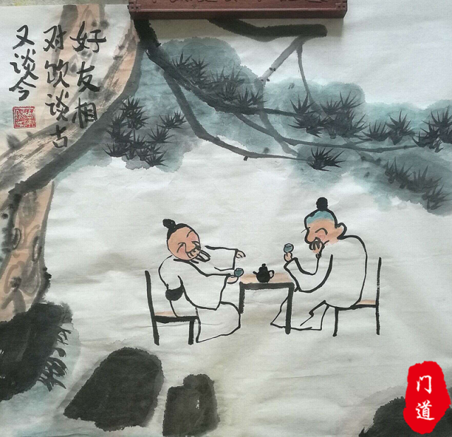 在人生中悟道理 在茶中悟出人生的道理 好友相对饮,谈古论今 一人独景