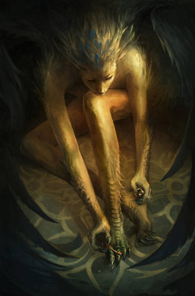 上古时期人面三足的鸟妖,精灵时代的地狱少女,曾是冥王的黑暗使者