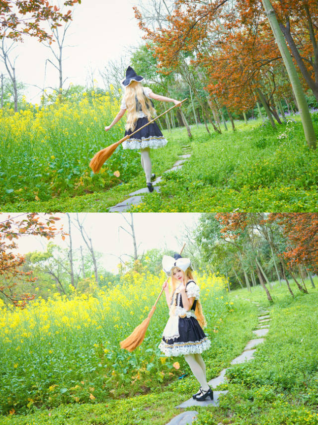 东方project——雾雨魔理沙 可爱白丝cos