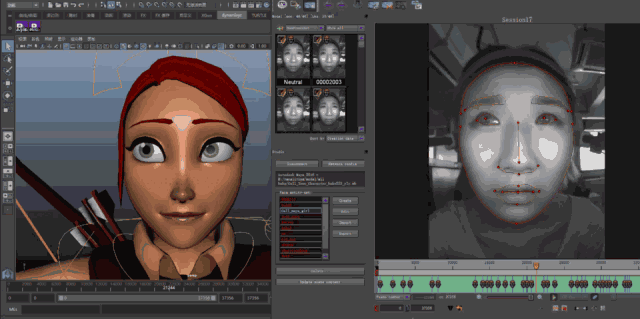 把捕捉获得的数据代入已经做好的模型,就可以生成表情动画啦.