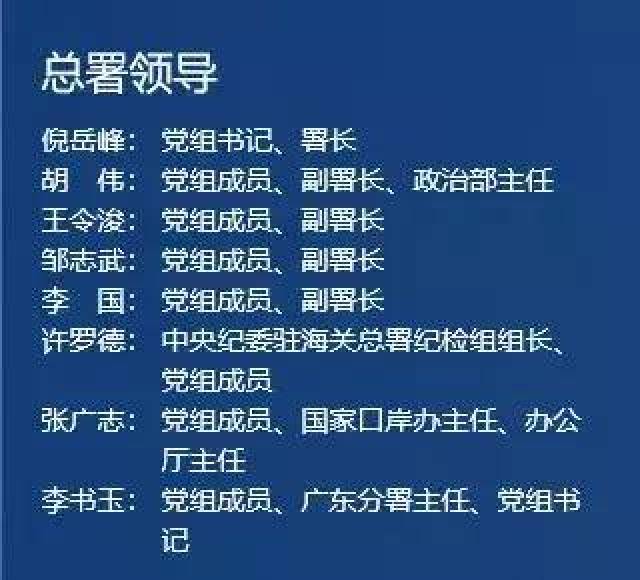 已于近日更新, 倪岳峰接替于广洲, 担任海关总署署长