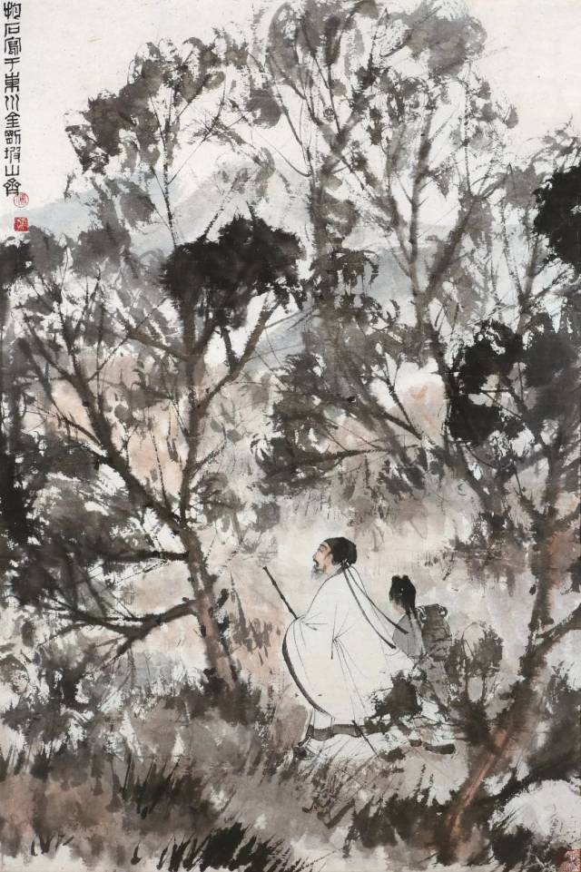 近现代部分当然也有大货,最重要的莫过于这幅傅抱石的人物画《渊明载