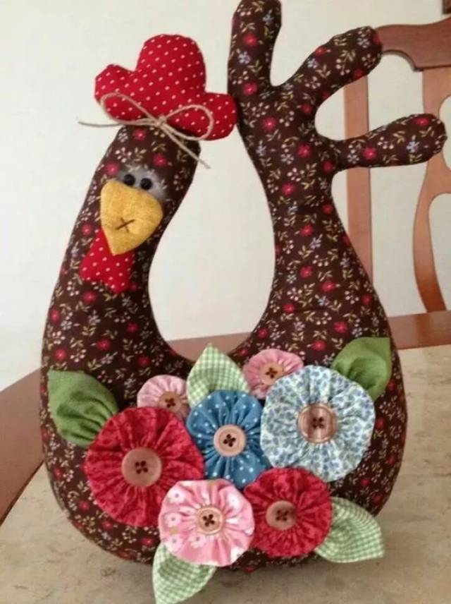 碎布头就能做很多小鸡布偶,都不用花钱买了!