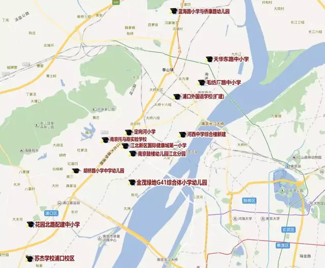 2018南京各大板块最新学校地图出炉