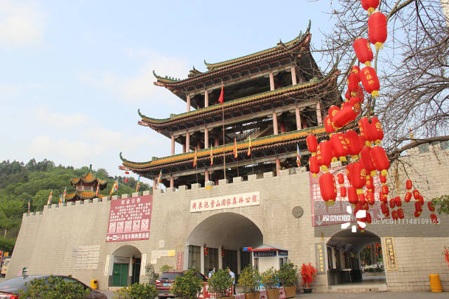 2018年3月17日,广东省东莞市樟木头镇观音山森林公园,城楼式入口.