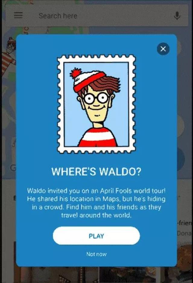 点完【play】就可以按提示寻找waldo了,跟着他的脚步顺便去踏春.