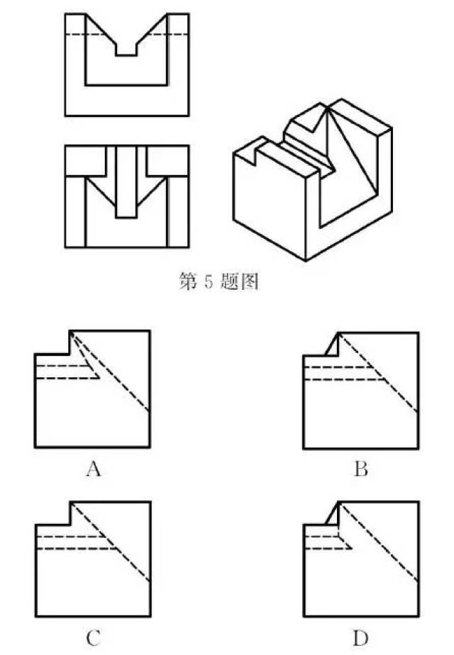 如圖所示是某形體的軸測圖,主視圖和俯視圖,正確的左視圖是