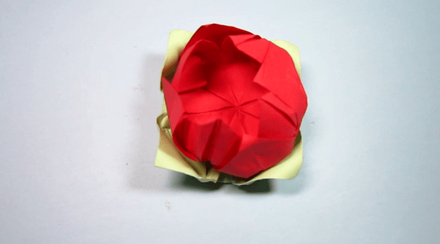 怎样折纸莲花,三分钟学会荷花的折法教程