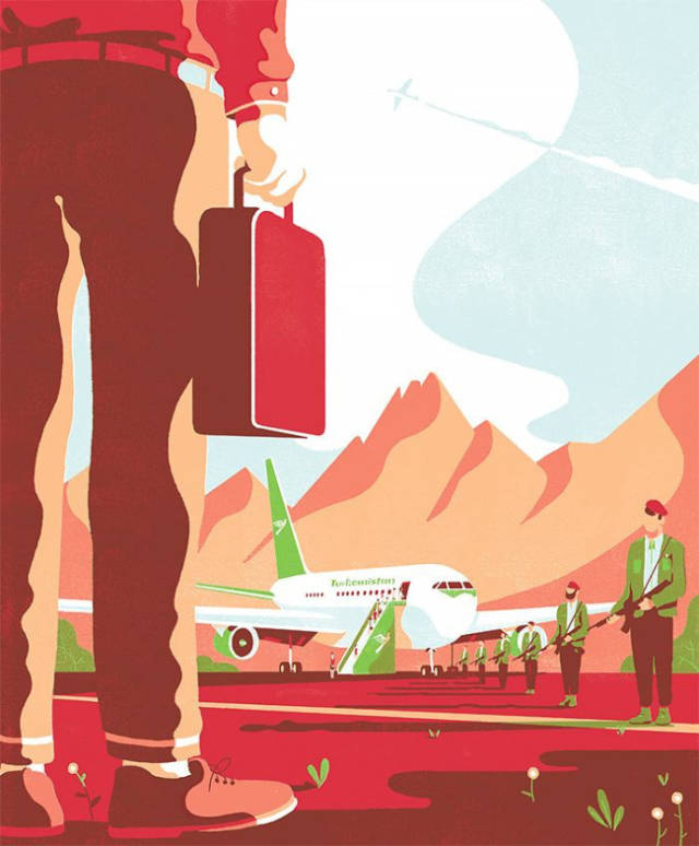 一组块面风格插画作品欣赏