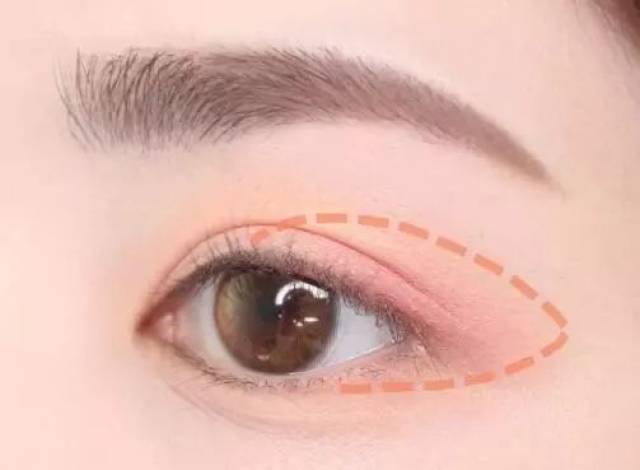 step2:眼尾的大三角区用粉色的眼影晕染出甜美的感觉.