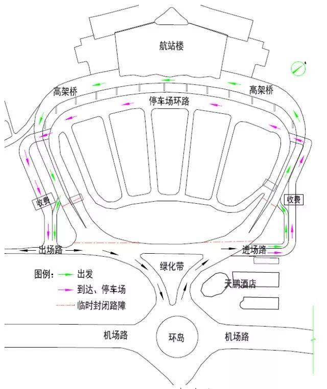 提醒揭阳潮汕国际机场停车场进出口有临时改动