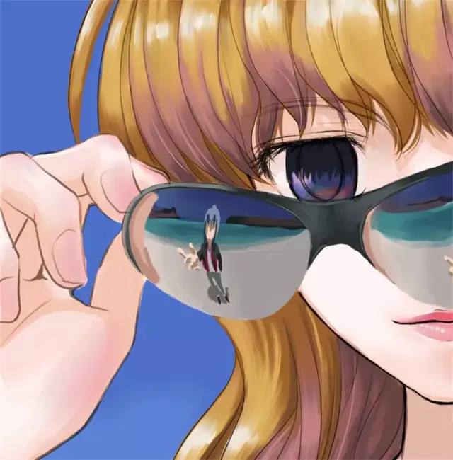 动漫图片:p站精选-戴墨镜的美少女