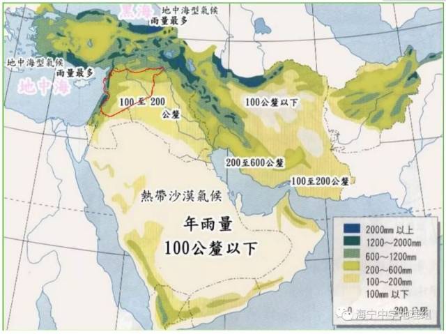 西亚气候地图图片