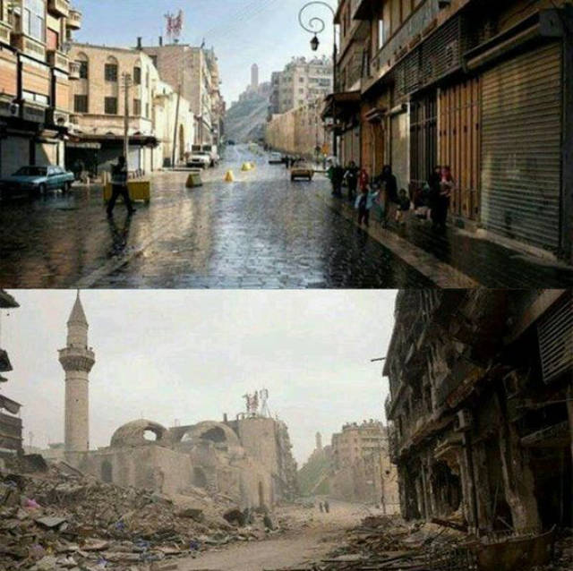 叙利亚战争对比图片