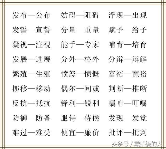 小學1--6年級兩字近義詞大全?為孩子果斷收藏留存