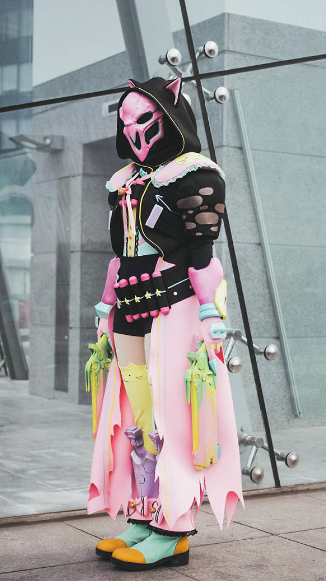 《守望先锋》死神粉色猫娘COS 丝袜猫耳女性