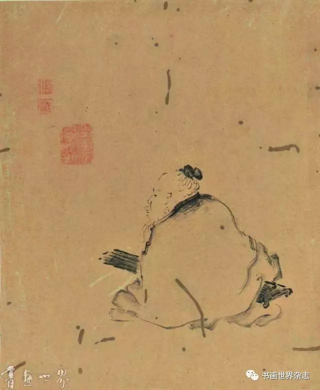 梅朗三抚琴图 纸本 24cm×20cm 安徽博物院藏