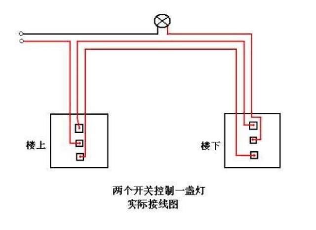 零火控双控开关接线图图片