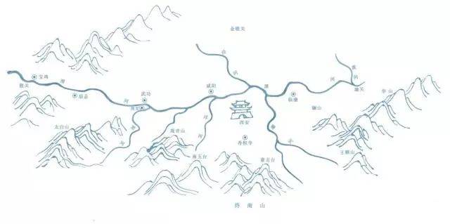 终南山地形图 山脉图片