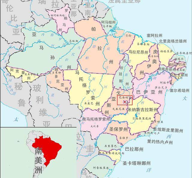 巴西地图首都图片