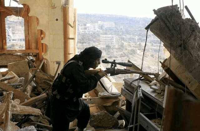 叙利亚打仗狙击手图片图片