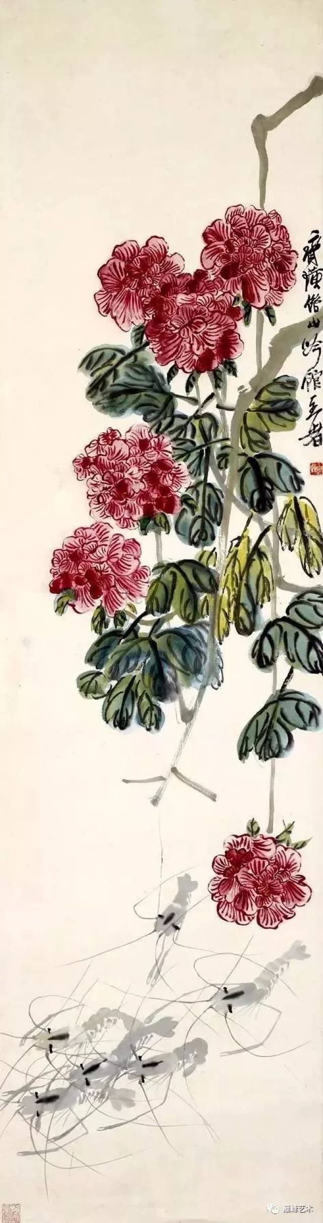 齐白石罕见的花卉长卷