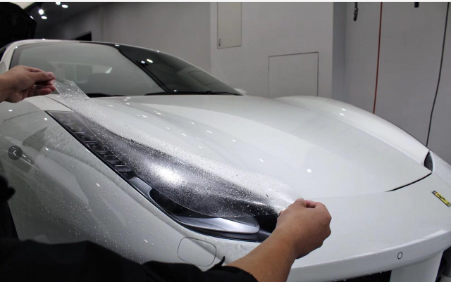 法拉利488装贴xpel-lux plus隐形车衣透明膜