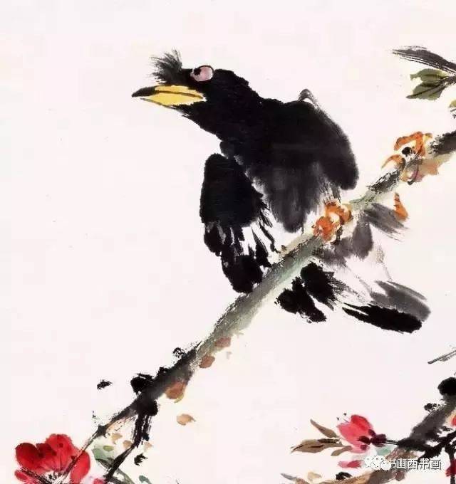 王雪涛花鸟画中的漂亮小鸟!真是传神!