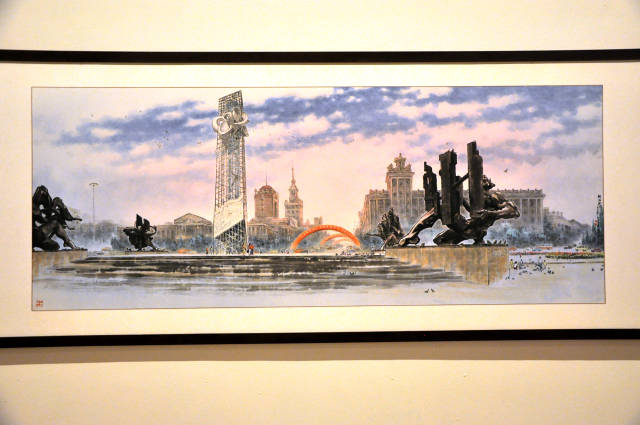 实拍:辛鉴名中国画作品展——鞍钢岁月