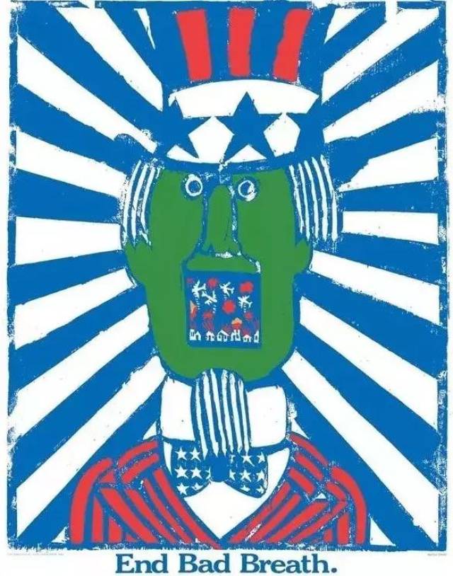 如上图是切瓦斯特在1968年(37岁)设计的反战海报,反对美国在越南战争