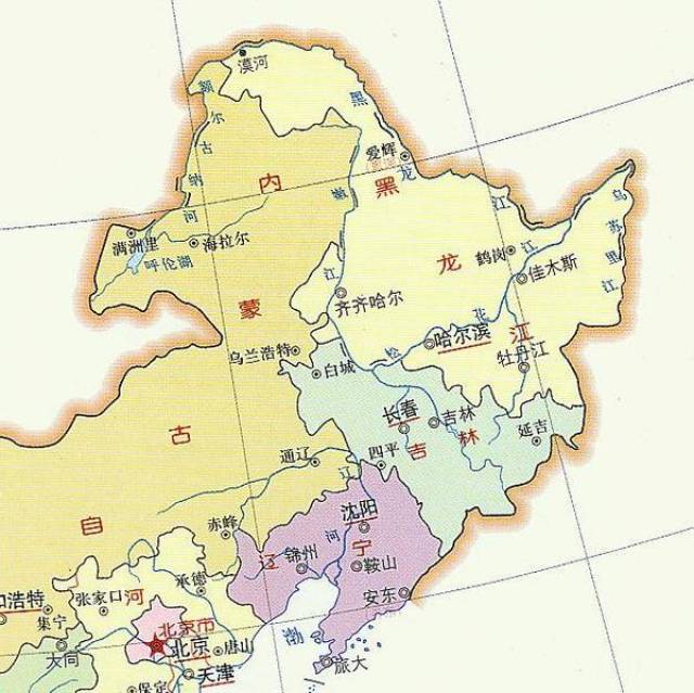 东北三省邻国地图图片