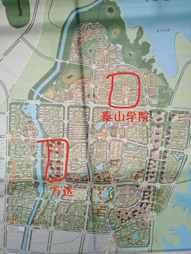 泰山學院將建新泰校區!) 大學城西側劃分線:205國道,東周路東段.南側